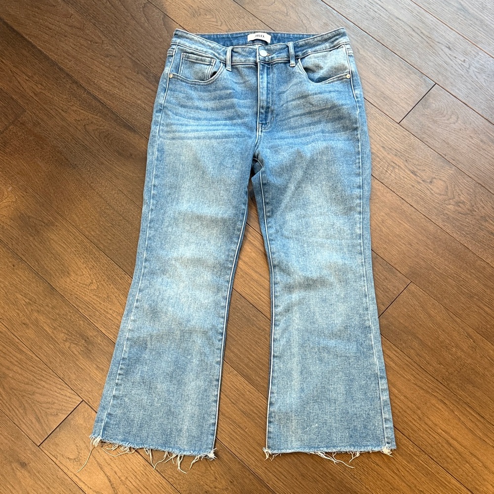 JBD Just Black Denim Blue Flare/Boot Raw Hem Women's Jeans Size 31 - C10-007